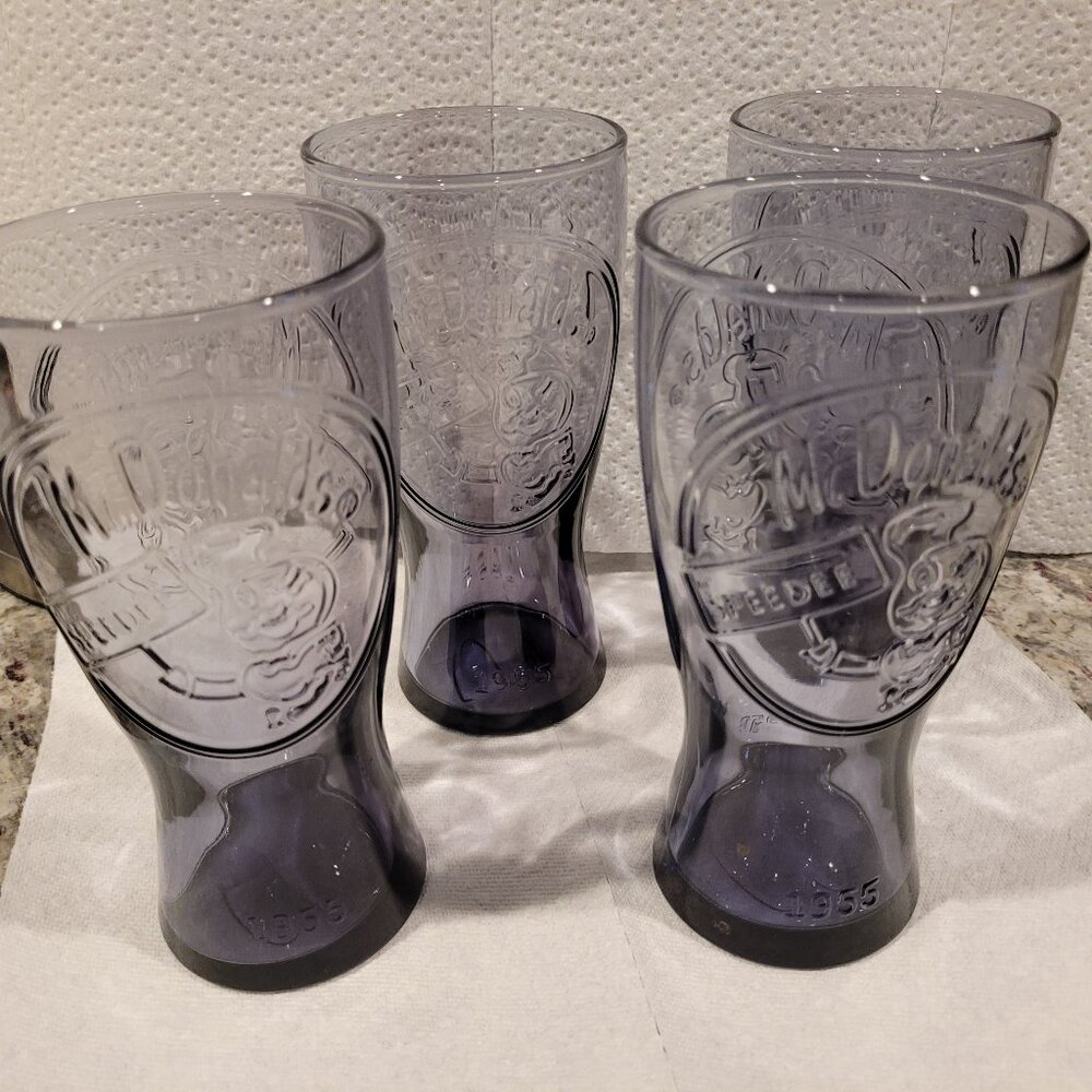 Vintage 1955 McDonalds Speedie glasses. Set of 4
